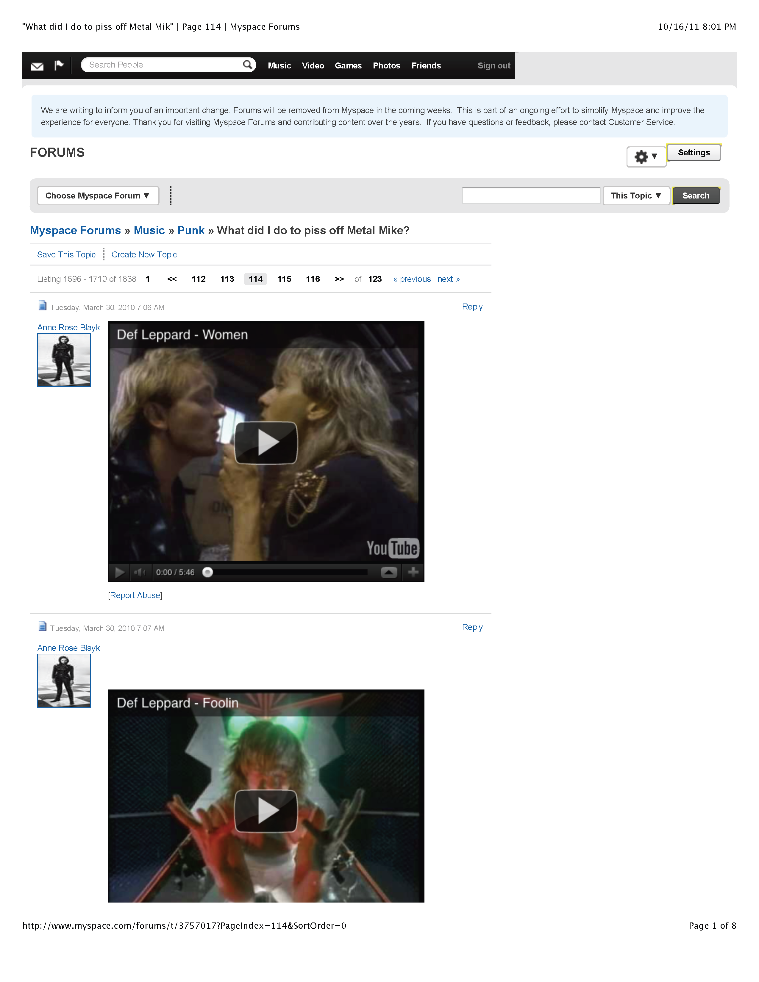 ./MySpace - 'What did I do to piss off Metal Mike' | Page 114 | Myspace Forums re Metal Mike Saunders_Page_1.png